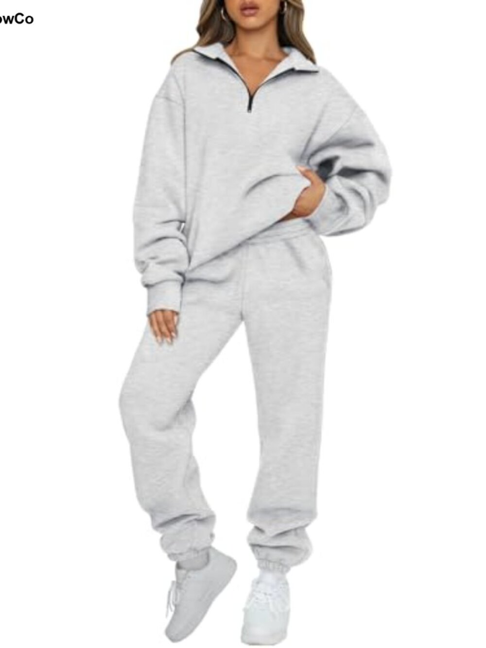 Women's 2 Piece Lounge Set Half Zip Sweatshirt & Joggers Fleece Heavyweight